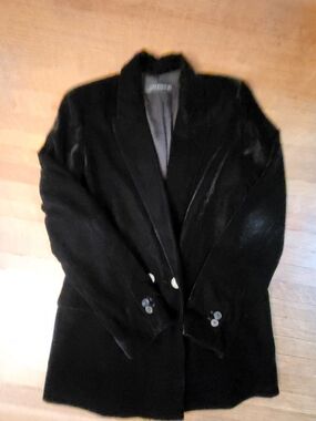 Zara Black Velvet Blazer Jacket